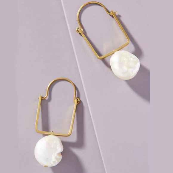 Anthro Fresh Water Pearl Earrings